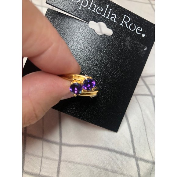 Ophelia Rose size 8 14kt gold purple electroplated cubic - Picture 2 of 4